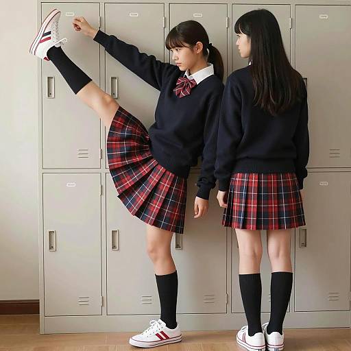 Japanese Schoolgirls in Stylish Uniforms