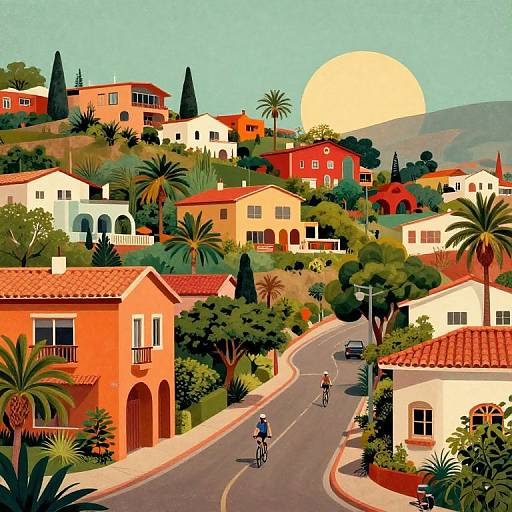 Mid-Century Spanish Folk Neighborhood