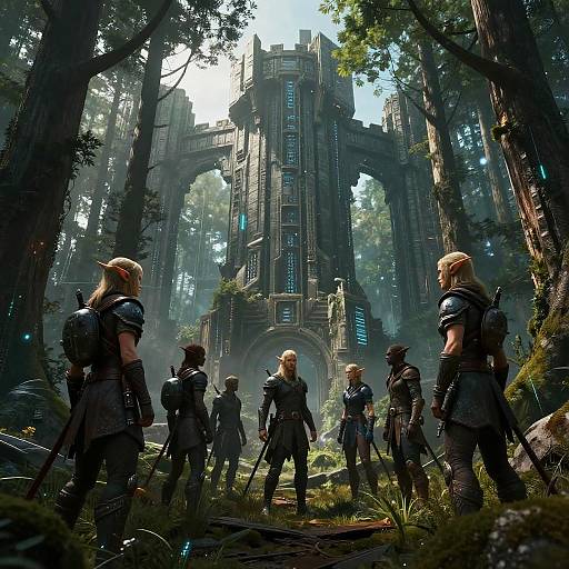 Cyberpunk Elves in Boreal Forest