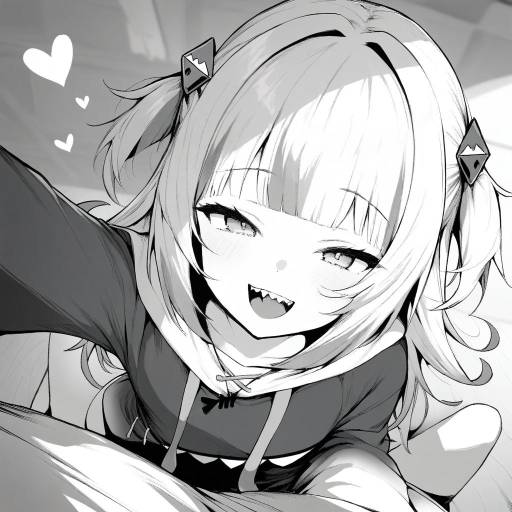 Monochrome Gawr Gura in First Costume