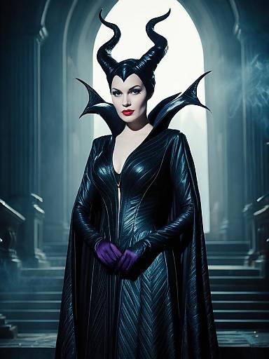 Woman in Maleficent Costume
