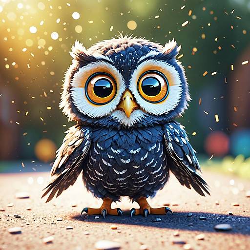 Adorable Baby Owl Cartoon