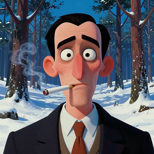 Epic Realistic Winter Forest Portrait