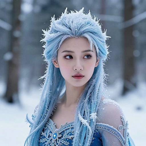 Icy Blue Frozen Haircut Fantasy