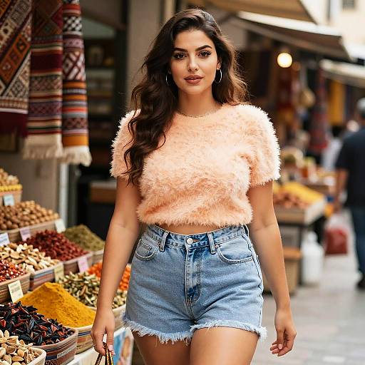 Stocky Woman in Middle Eastern Bazaar