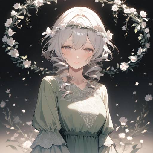 Moonlit Beauty in Floral Elegance