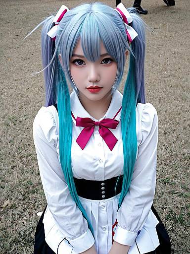 Cosplay photo of 25-ji miku. Costume clothes