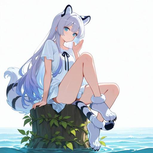 Ethereal Ocean-Blue Kitsune in Nature Ethereal Ocean-Blue Kitsune in Nature