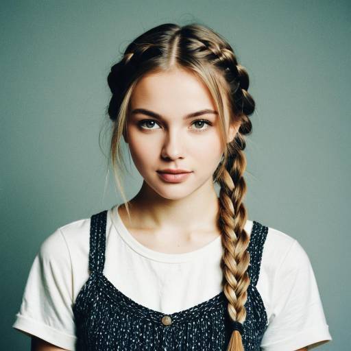 Teenage girl with five-strand braid hairstyle