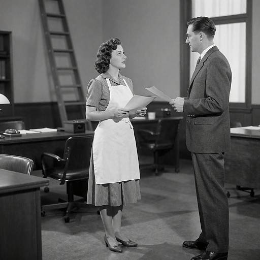 1930s Office Scene in Black and White