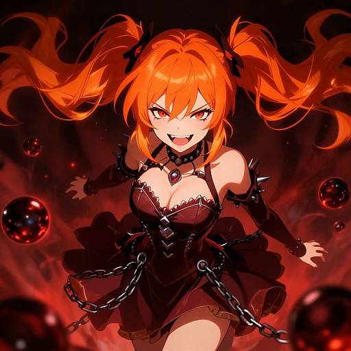 Evil Anime Girl with Dark Energy