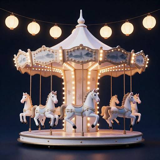 Moonlit Carousel Whimsical Gothic Horse