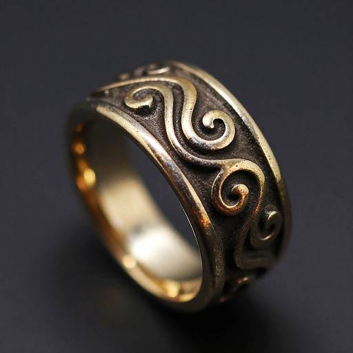 Intricate Ornate Metal Ring Close-Up