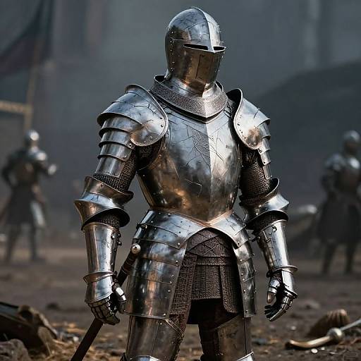 Epic Fantasy Knight in Metallic Armor