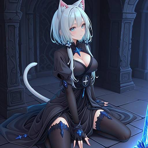 Illustration of Monk (final fantasy), final fantasy in the style of Yoye (pastel white)