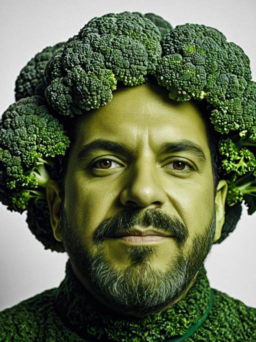 Realistic Headshot of Broccoli Guy