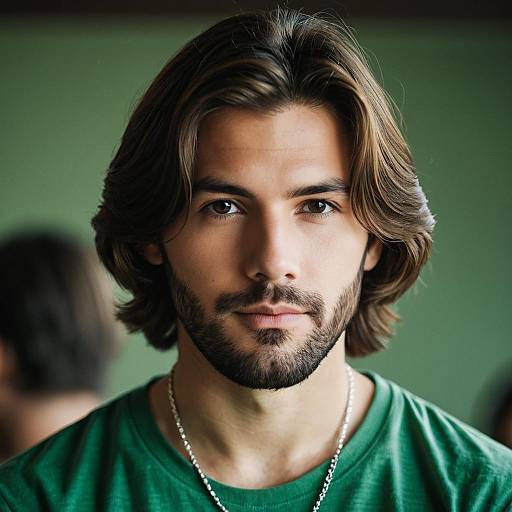 Realistic Portrait of a Stylish Young Man