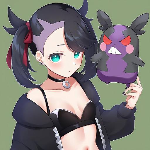 Illustration of Morpeko (hangry), pokemon in the style of Katsuobushi (eba games)