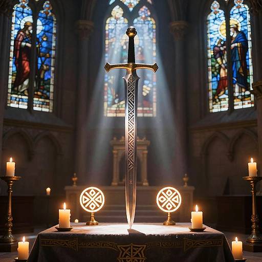 Celtic Greatsword on Ceremonial Altar