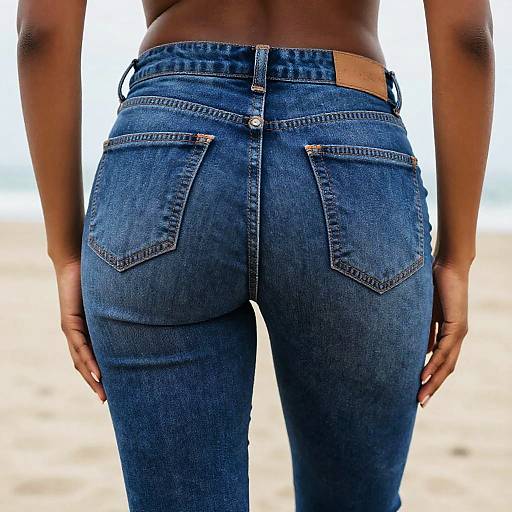 Casual Beachside Portrait from Behind
