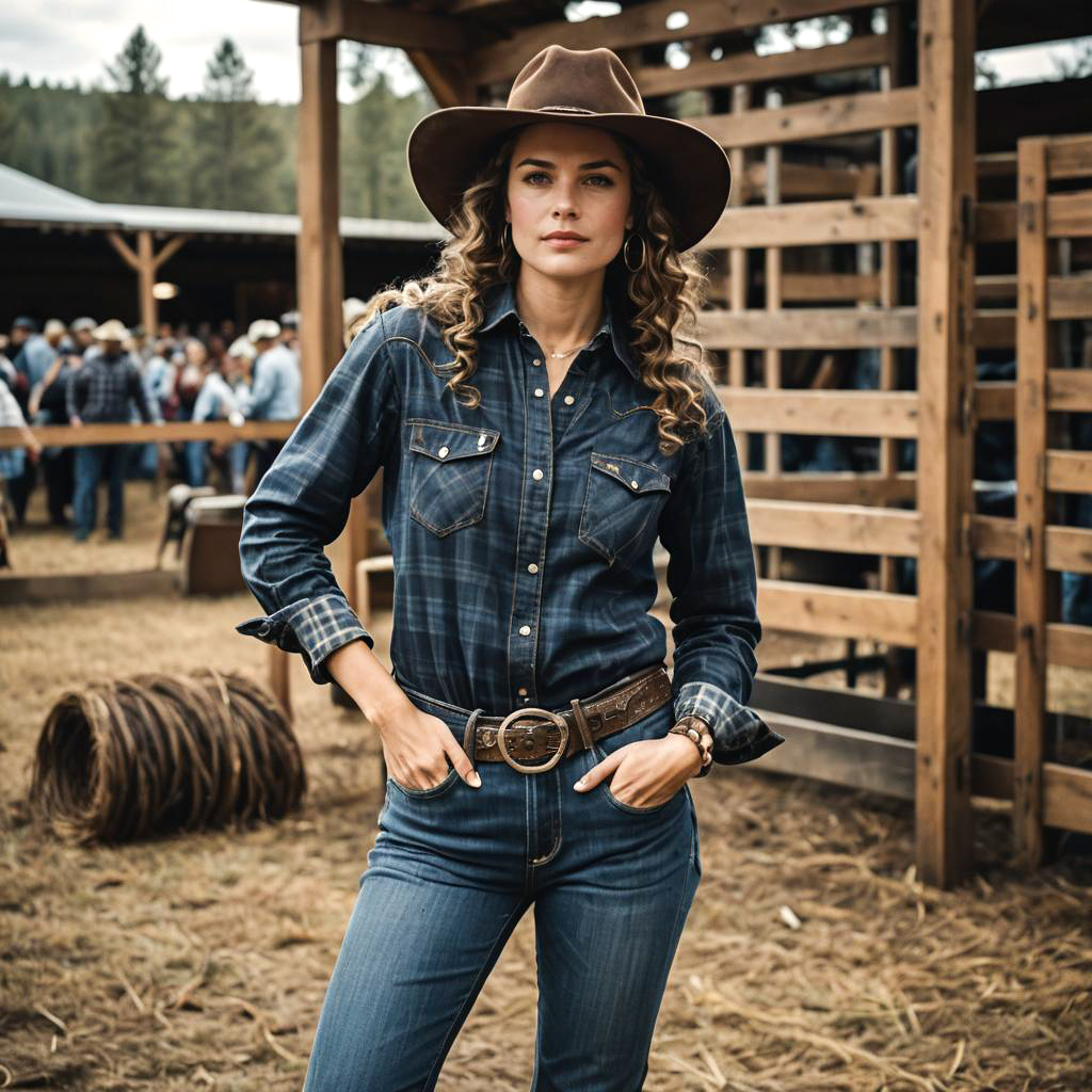 Rustic Cowgirl Portrait in Dark Tones