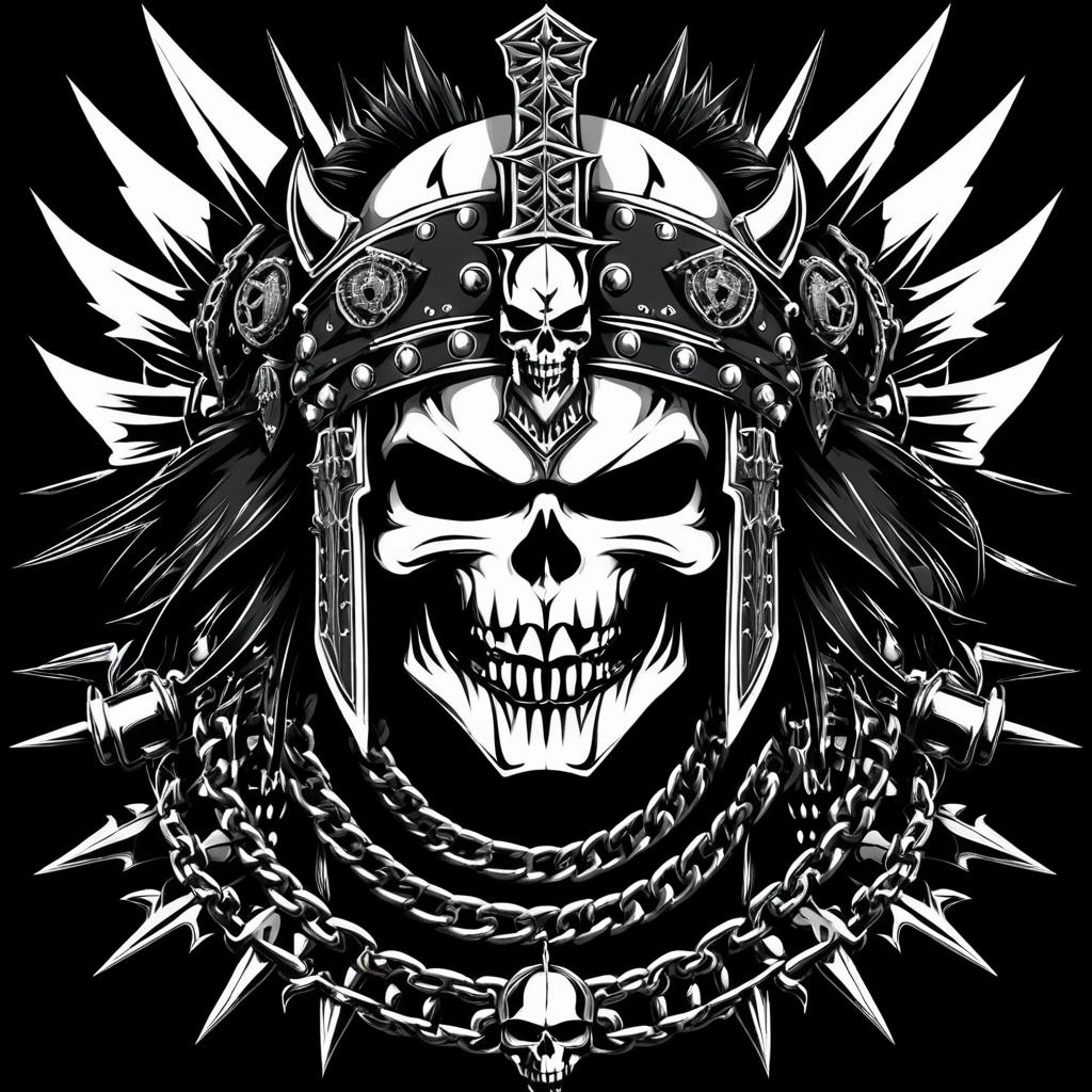 Menacing Skull Warrior T-Shirt Design