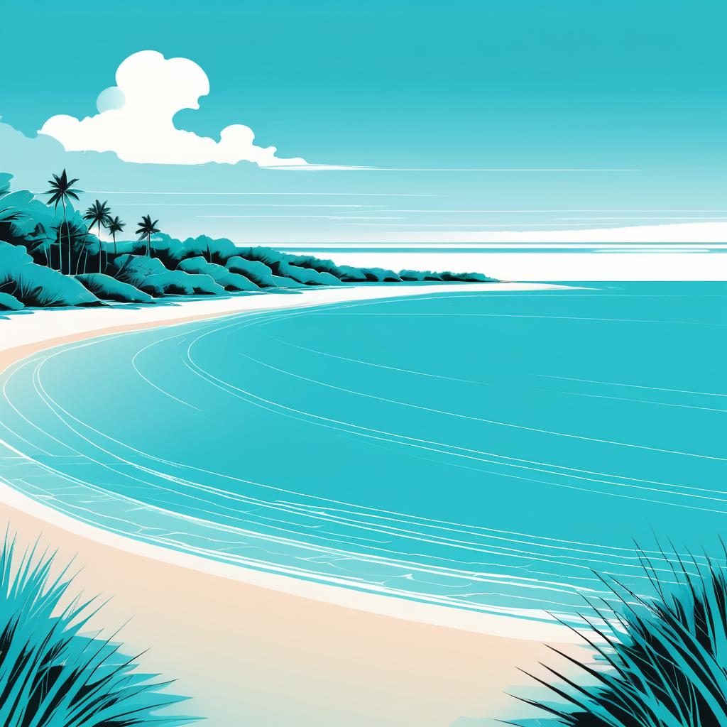 Tranquil Turquoise Beach Illustration