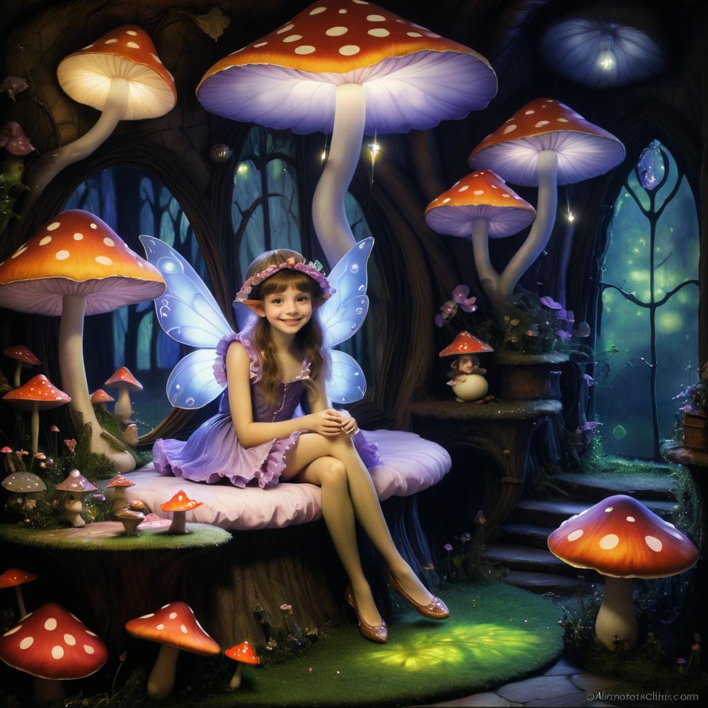 Whimsical Dark Fantasy Fairy Encounter