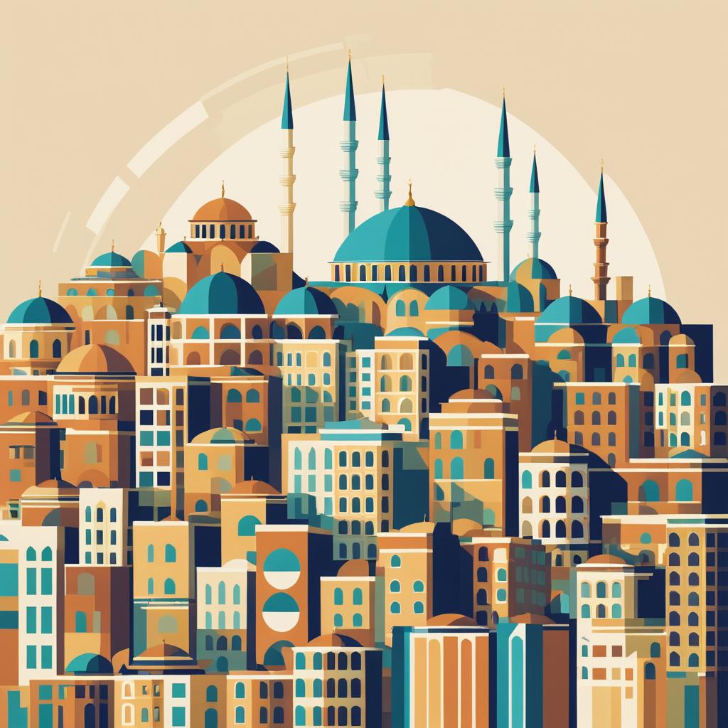 Modern Minimalist Istanbul Pixel Art Design