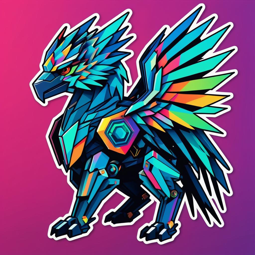 Geometric Mechashot Griffin Sticker Design