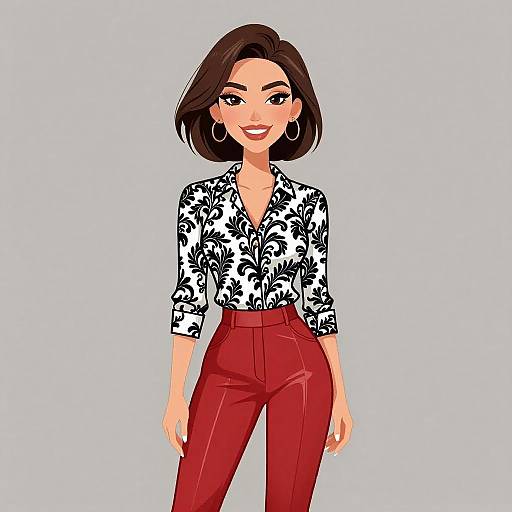 Smiling Woman in Stylish Business Casual