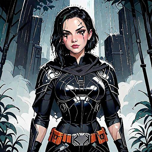 Sci-Fi Sith Warrior in Rain