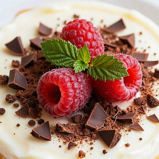 Close-Up of Raspberry Chocolate Dessert