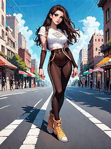 Realistic Female Figure in Minimalist Scene