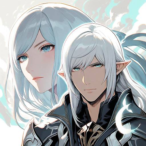 Illustration of Estinien varlineau, final fantasy in the style of Sunaba suzume