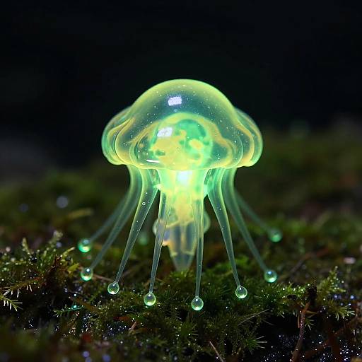 Neon Green Glowing Jelly Creature