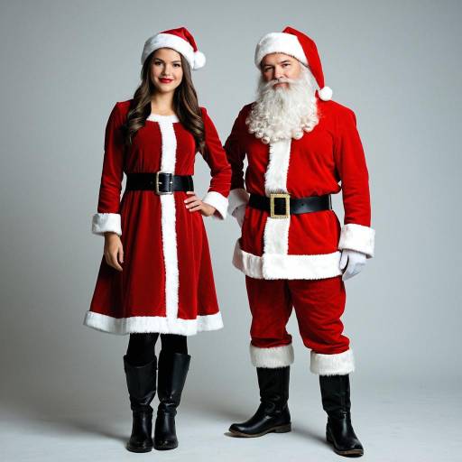 Santa Claus and Mrs. Claus in Festive Costumes