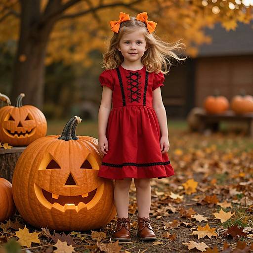 Young Girl in Autumn Garden