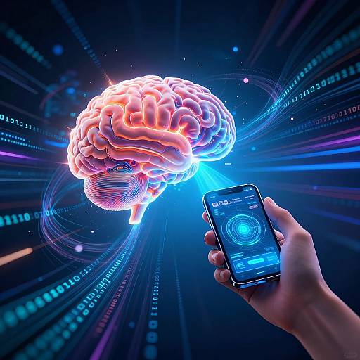 Futuristic AI Data Transfer Visual