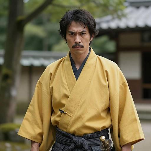 Man in Yellow Kimono with Sword