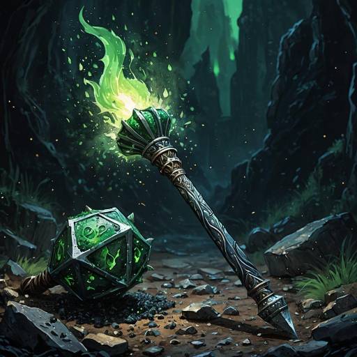 D&D Magic Mace with Green Flame