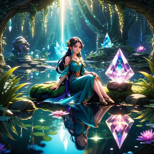 Faye the Sprite by the Shimmering Pond Faye the Sprite by the Shimmering Pond