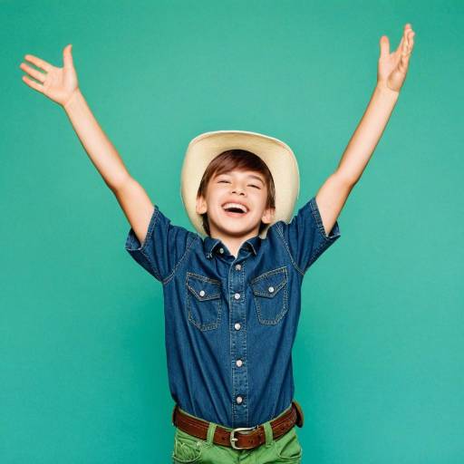 Cheerful Boy in Monochrome Setting