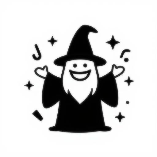Minimalist Happy Wizard Vector Icon