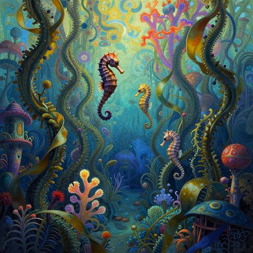 Surreal Underwater Kelp Vineyard