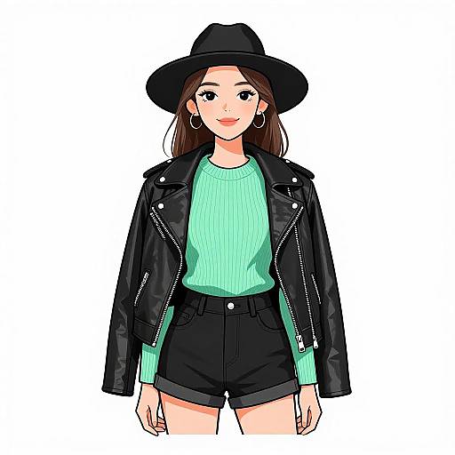 Stylish Woman in Casual Streetwear