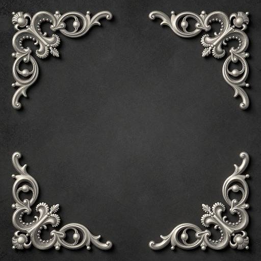 Victorian Scrollwork Design on Parchment