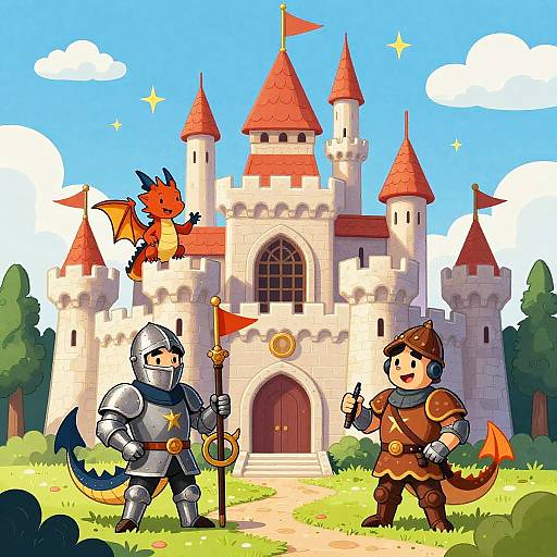 Whimsical Fantasy Castle Caricature