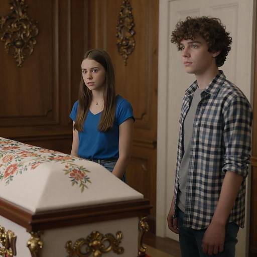 Candid Moment in an Ornate Room