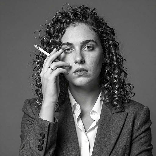 Elegant Woman with Cigarette Portrait